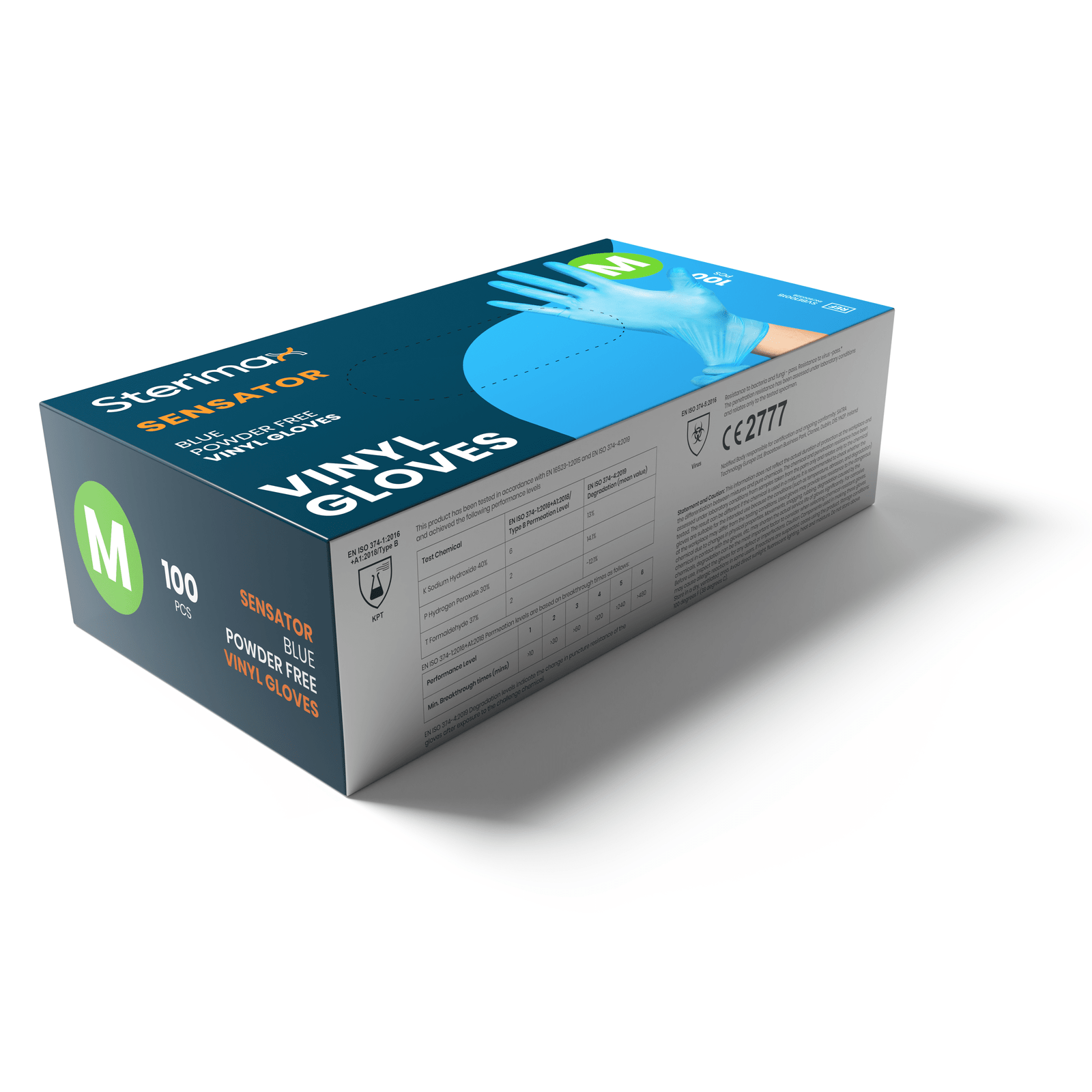 Sensator Blue Vinyl Disposable Gloves