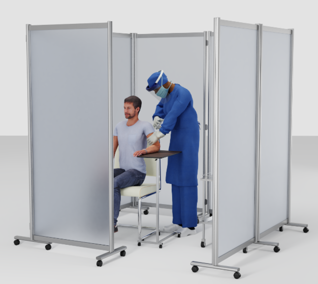 Mobile Screen Divider Partition Booth