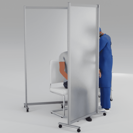 Mobile Vaccination Booth with Frosted Sides