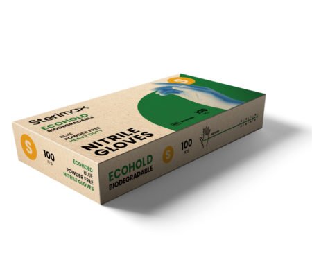 Ecohold Biodegradable Blue Nitrile Gloves
