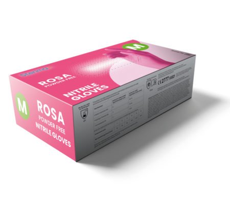 Rosa Pink Nitrile Gloves Powder-Free