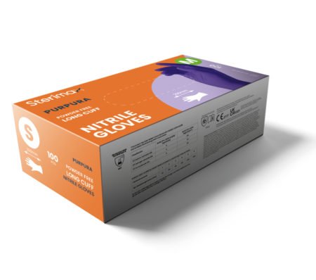 Purpura Long Cuff Nitrile Gloves Powder Free